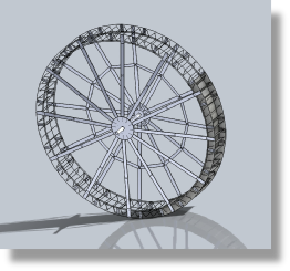3D graphic of a waterwheel