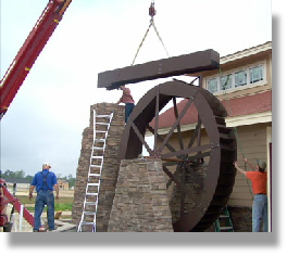 Waterwheel under installation